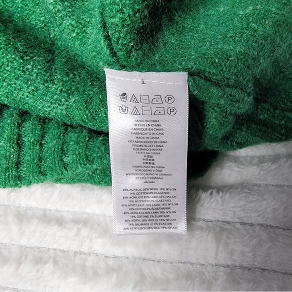 Michael Kors Green Cowl Neck Turtleneck Sweater Women’s Sz S Knit Cozy Academia - Picture 8 of 9